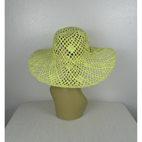 BP Floppy Sun Straw Floppy Hat Brim Almond- Yellow Iris Adjustable Strap NWT - Picture 4 of 12